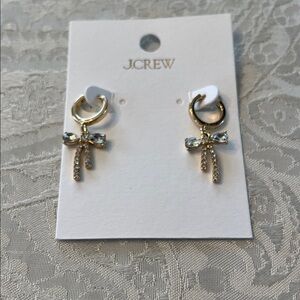 J. Crew Gold and Silver Tone Bow Earrings